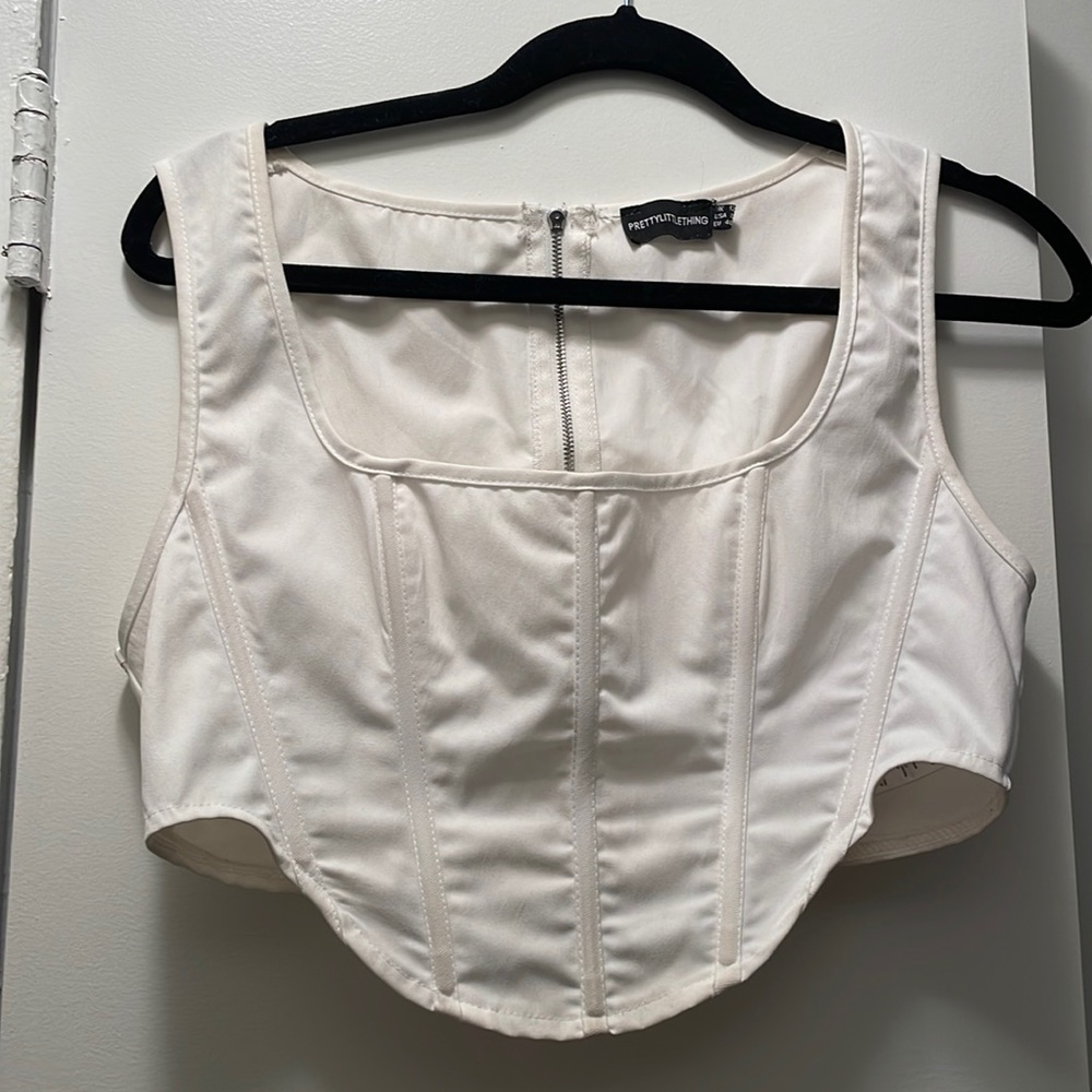 White corset top